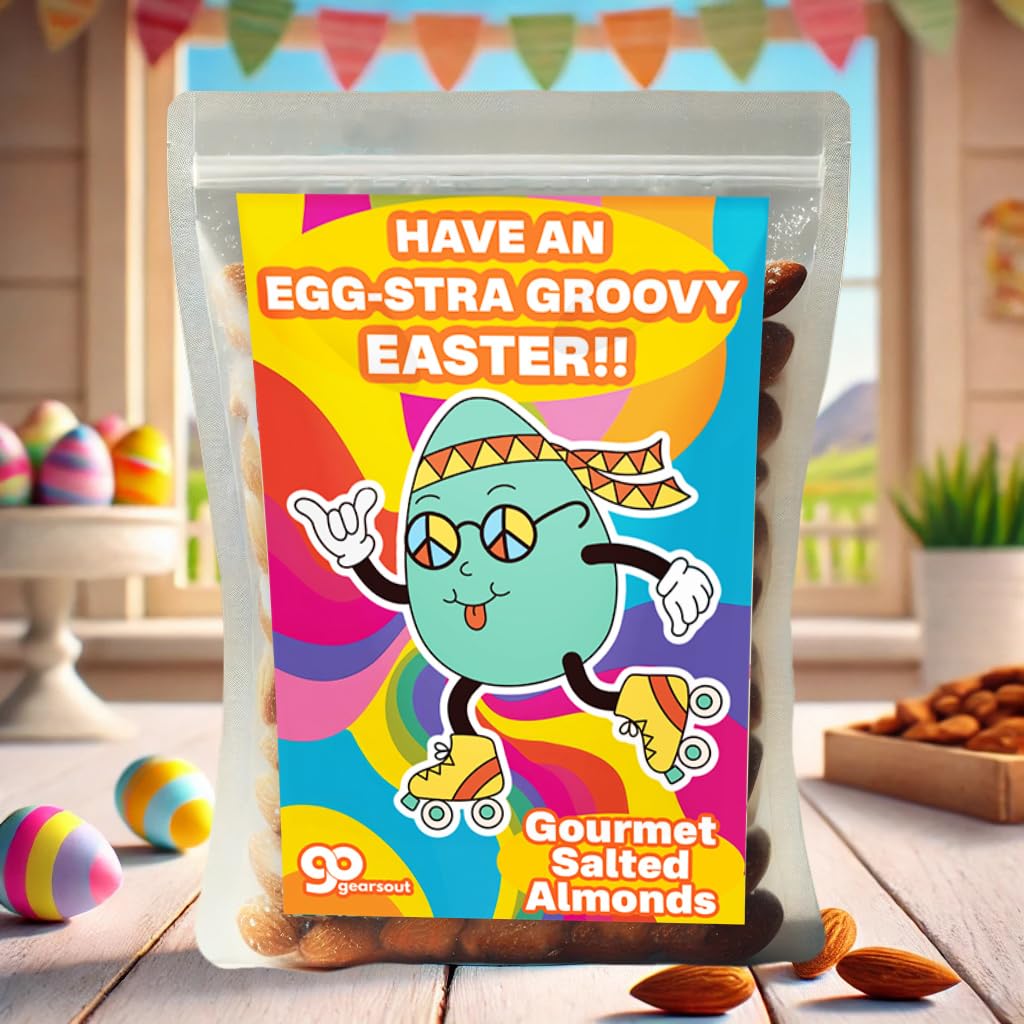 Egg-Stra Groovy Easter Almonds Retro Gift Basket Ideas Snacks For Nut Lovers Gifts Hippy Hippies Peace Cool Sugar-Free Kids Snac