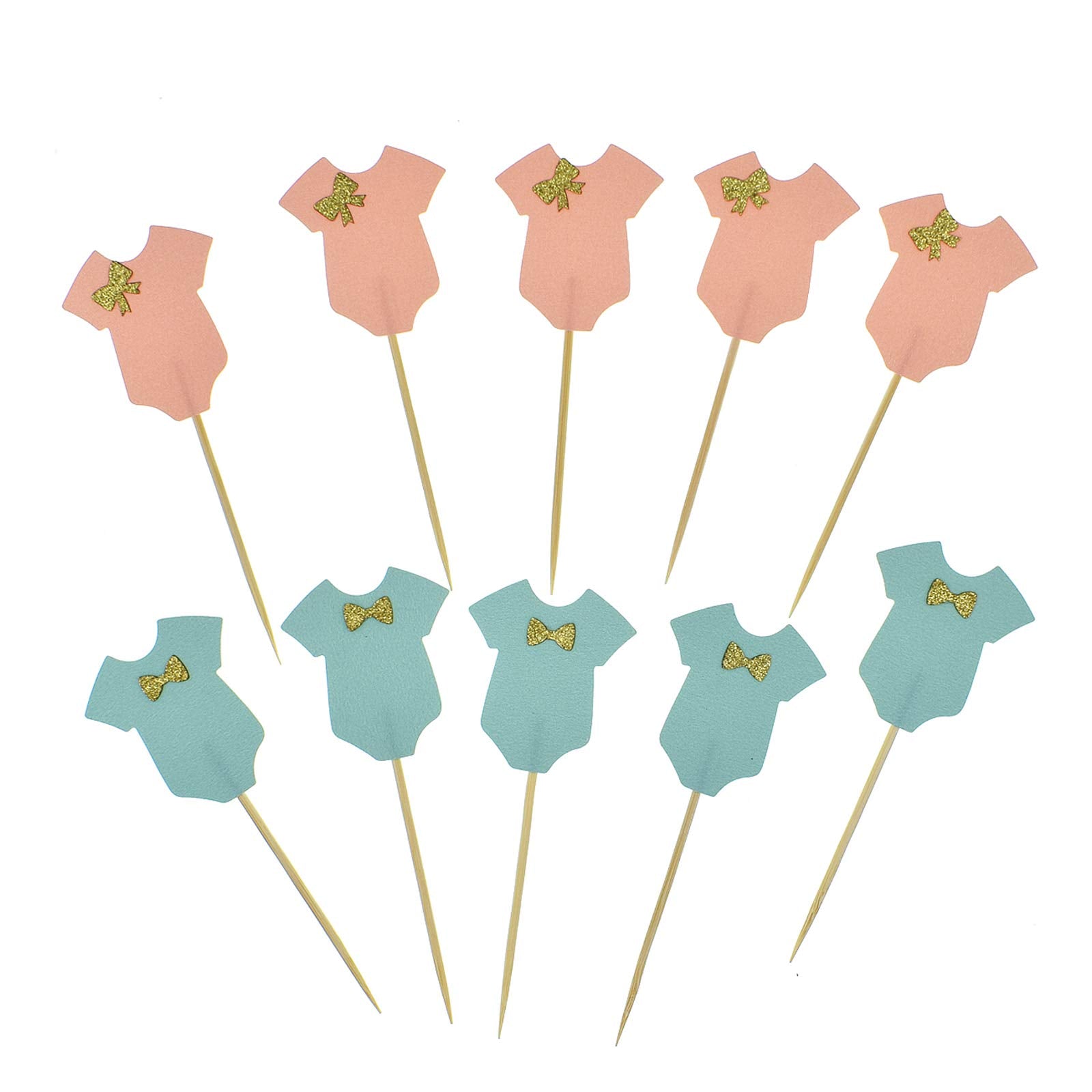 40 Pack Baby Jumpsuits Baby Shower Cake Cupcake Toppers Picks For Boy Birthday Party Decors Baby Shower Decors
