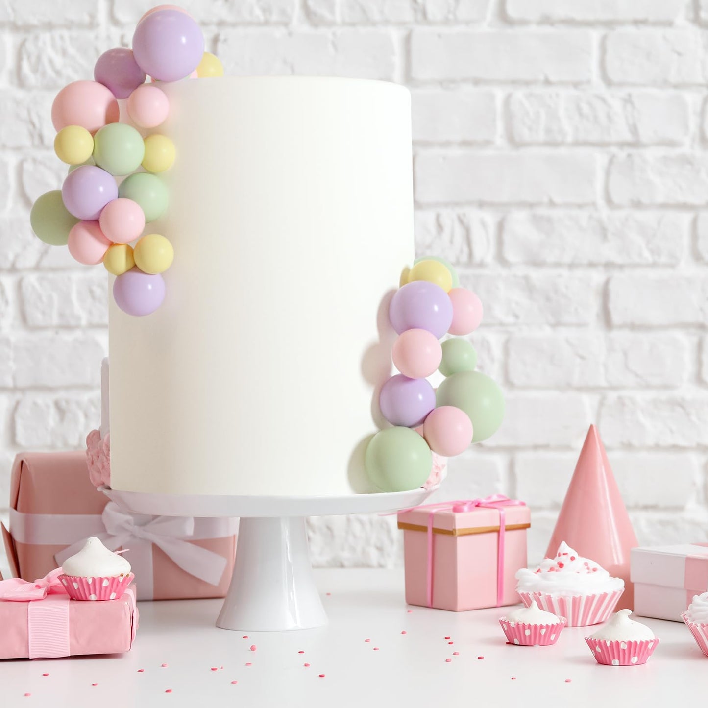 Astaron 32 Pcs Ball Cake Topper Decorations Mini Balloons Cake Topper Sticks Foam Balls Cake Picks Cake Topper Balls Cake Decora
