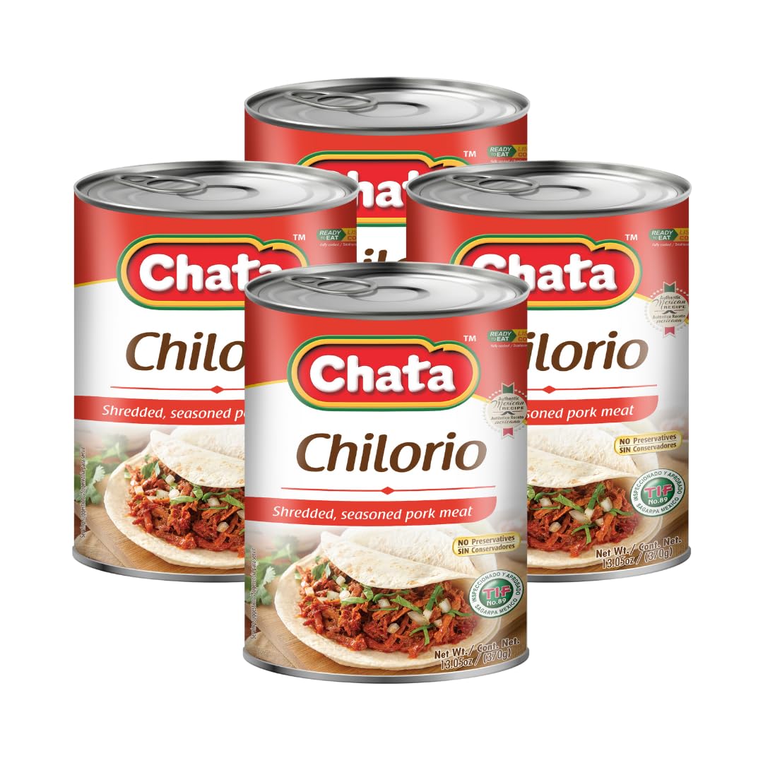 Chata Pork Chilorio  Shredded Seasoned Meat  13.05 oz  Pack of 4