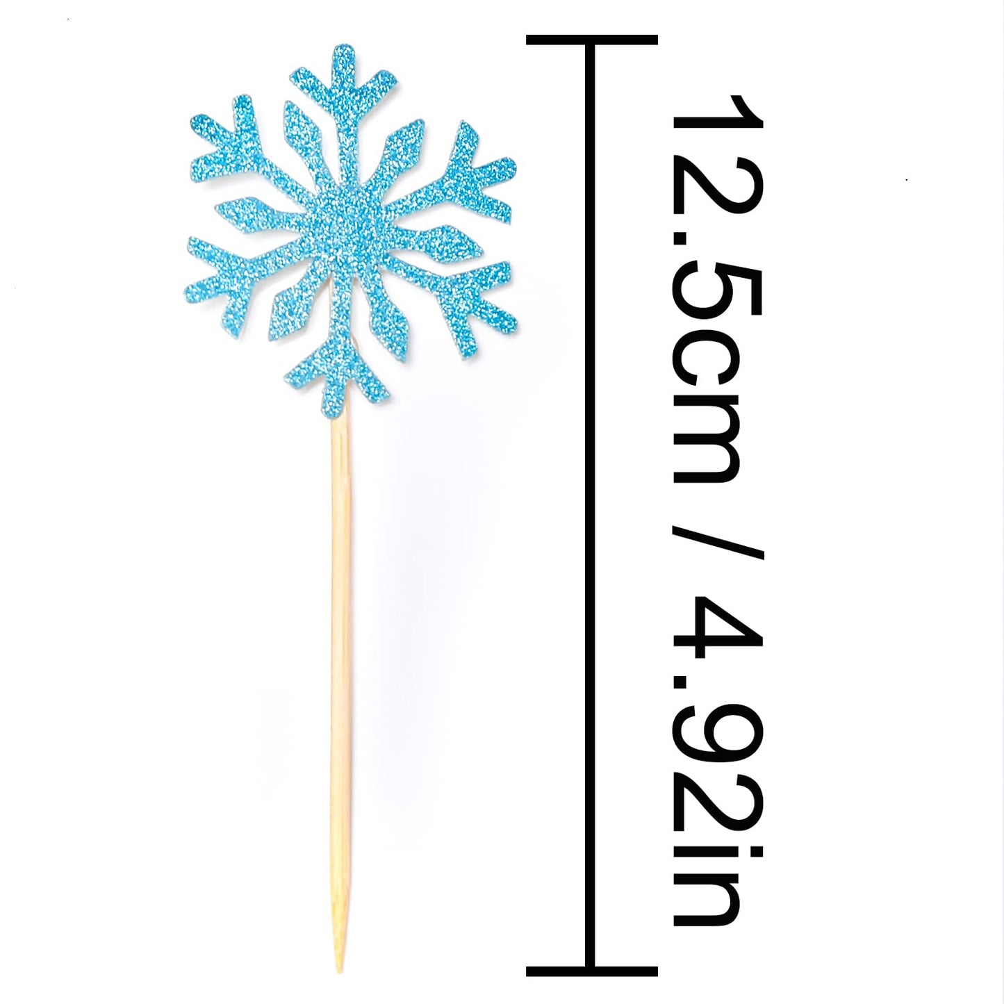 Partywoo Frozen Cake Toppers, 20 Pcs Snowflakes Cupcake Topper, Happy Birthday Cake Topper Set, Silver And Blue Birthday Cake To
