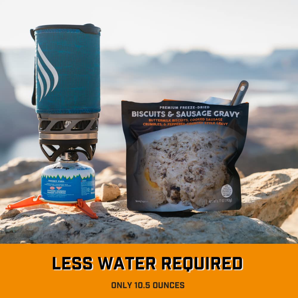 Peak Refuel Biscuits & Sausage Gravy | Freeze Dried Backpacking, Camping & Emergency Prep Food | 2 Servings Pouches