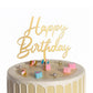 FBQ Acrylic Cake Topper - Golden, Double-Sided, Birthday Decoration for Boys and Girls
