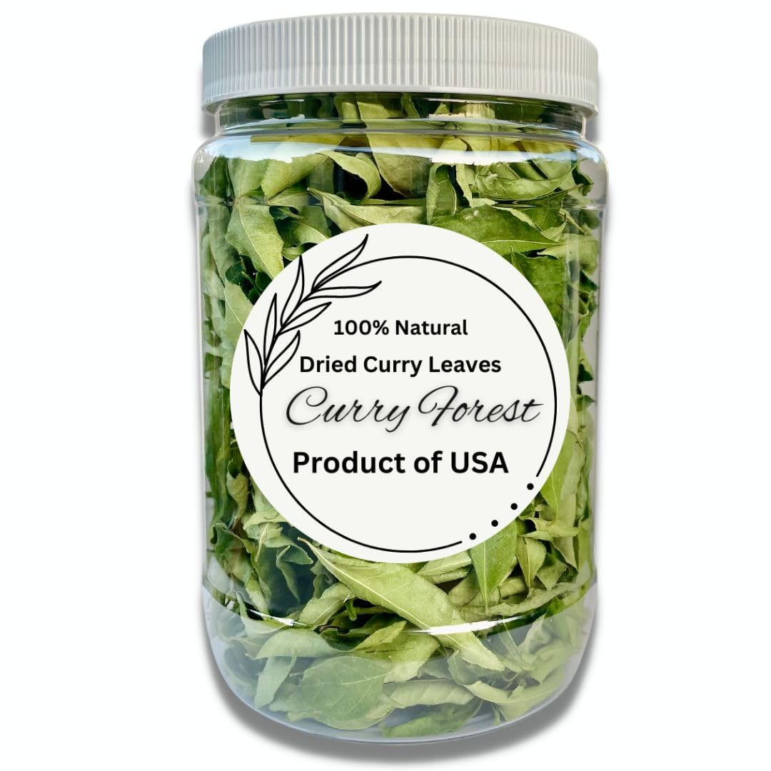 Curry Forest Dried Curry Leaves | 100% Naturally Grown | 20-25 g | Large Size | Product of USA