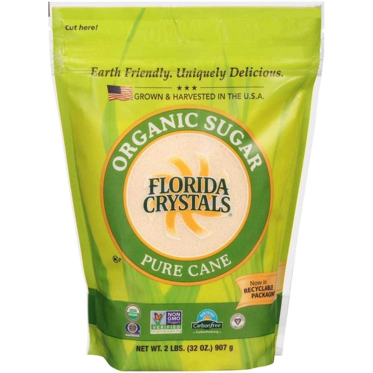 Florida Crystals Natural Sugar, Cane, 2-Pound Bag (Pack Of 6)