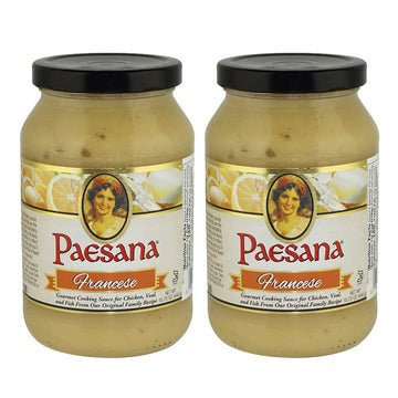 Paesana Francese Gourmet Cooking Sauce - Simmer Sauce Made With White Beverage-Inspired - Great With Chicken Or Veal  Fish. Kosher Dairy. 15.75 Oz. Jar - Packed In Usa (2 Pack)
