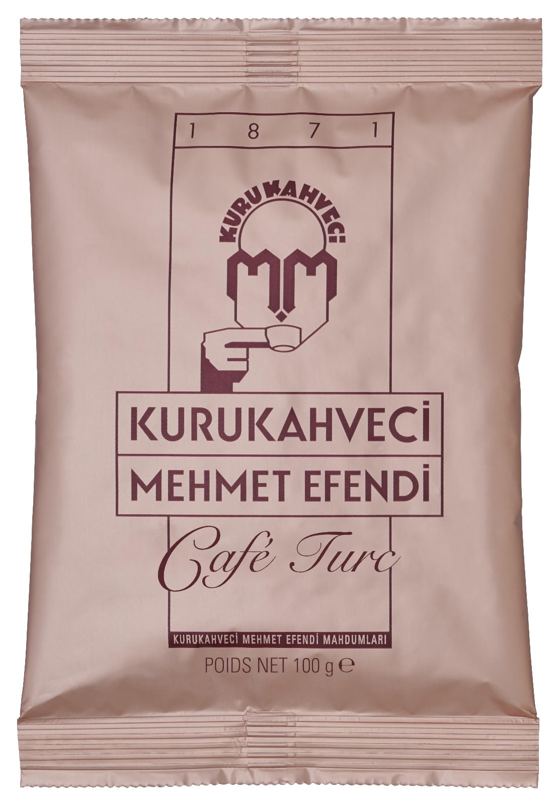 KURUKAHVECI MEHMET EFENDI Turkish Coffee, Arabica Beans, Roasted, Medium to Heavy-bodied, 3.52 OZ / 100 Gr