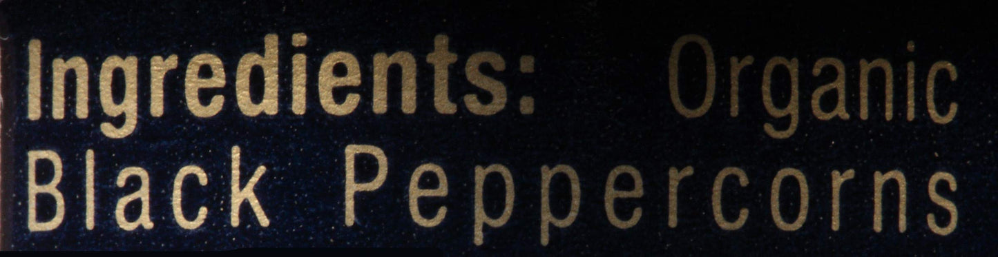 Drogheria & Alimentari Organic Black Peppercorns Mill, 1.59 Oz (Pack Of 6)