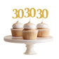 Donoter 50Pcs 30Th Cupcake Toppers Gold Glitter Number 30 Cake Picks For Birthday Anniversary Party Decoration