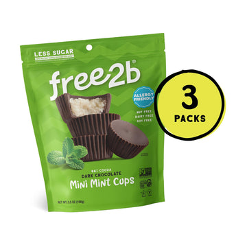 Free 2B Dark Chocolate Mint Mini Cups, Safe For School And Allergy Friendly - Gluten-Free, Dairy-Free, Nut-Free, And Soy-Free -