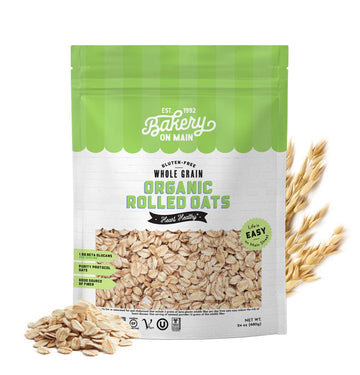 Bakery On Main Organic Oats - Gluten Free Organic Rolled Oats - Non-Gmo, Preservative-Free Organic Rolled Oats For Breakfast, Baking - 24Oz Bag (Pack Of 2)