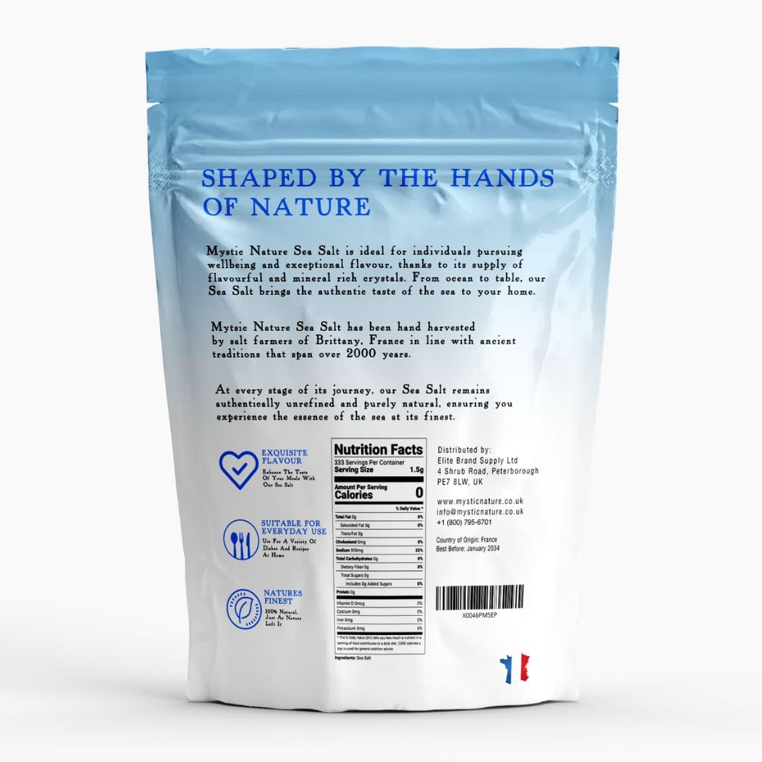 Mystic Nature Celtic Harvest - 1.1 LB | Rich in 82 Essential Minerals | Natural & Unrefined | Hand Harvested Grey Coarse Celtic