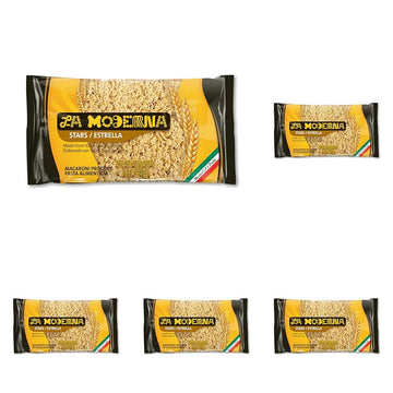 La Moderna Stars Pasta, Noodles, Durum Wheat, Protein, Fiber, Vitamins, 7 Oz (Pack of 5)