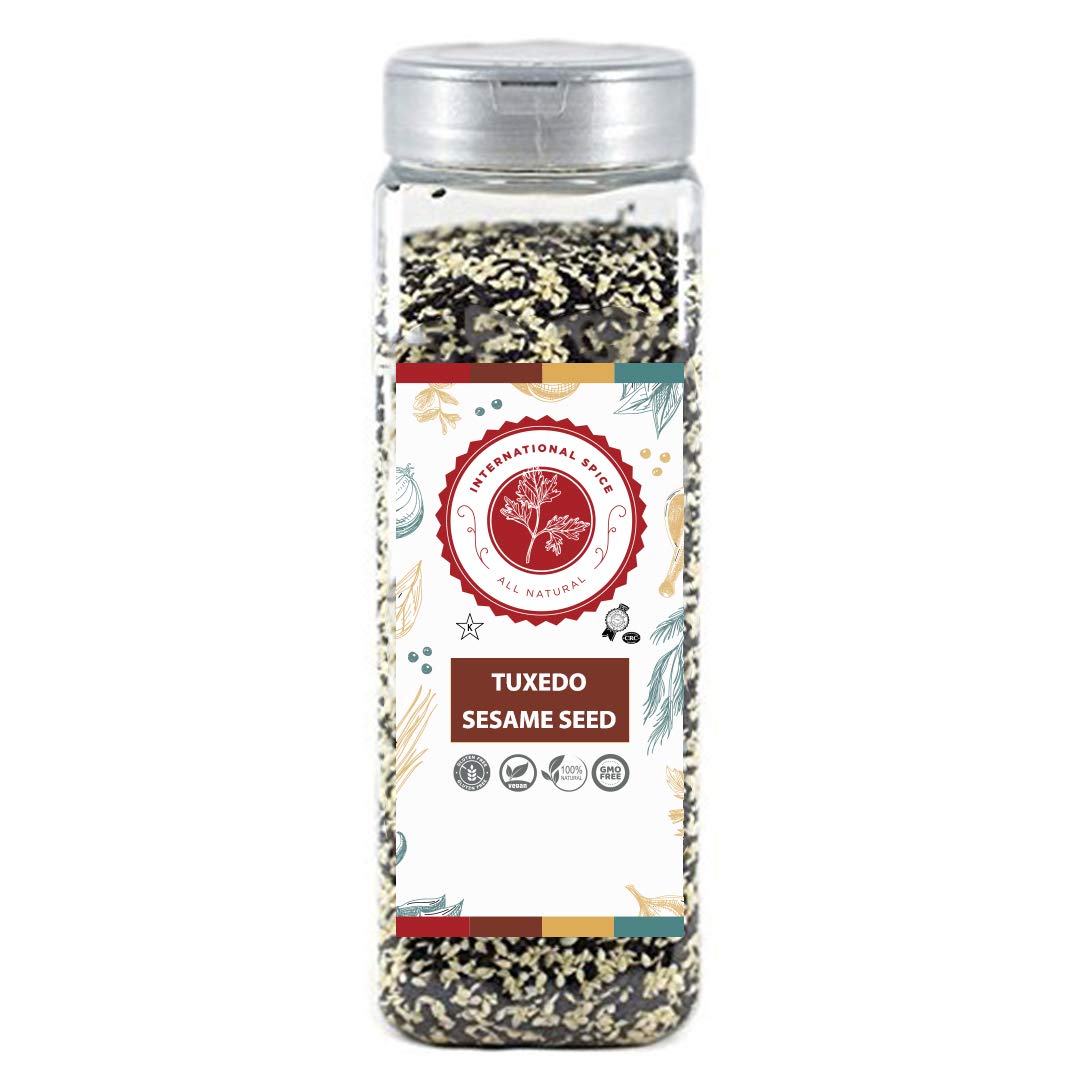 Tuxedo Sesame Seeds Mix 16oz - Black Sesame Seeds - White Sesame Seeds - Sesame Seeds Bulk - Bulk Spices