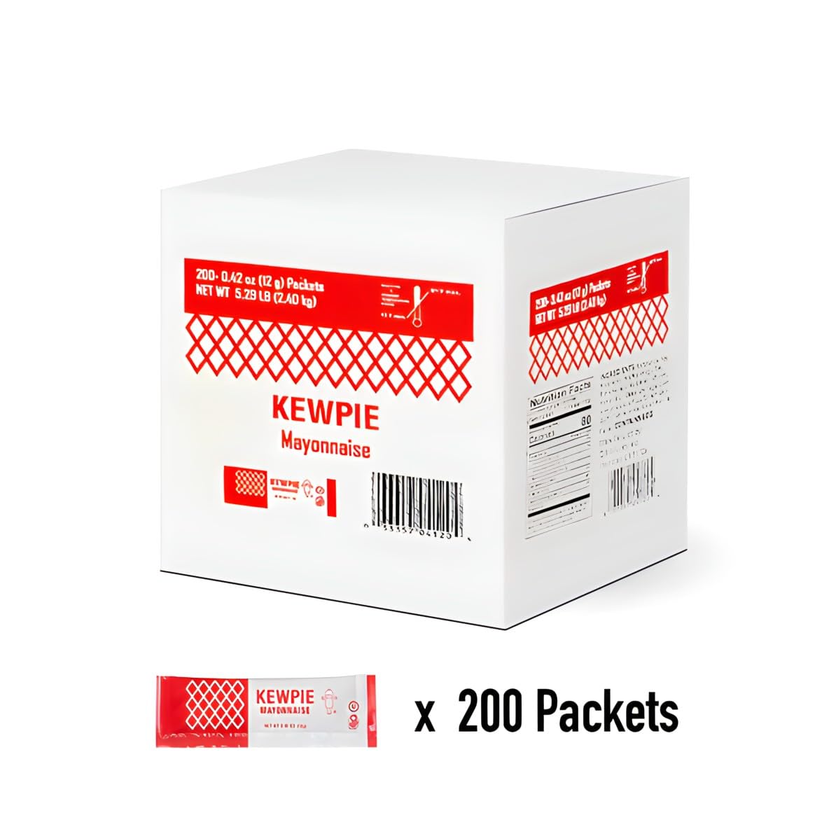 [Kewpie] Mayonnaise Single Serve Packets, Easy To Open, Great For Packing Lunch - 0.42Oz, Pack Of 200