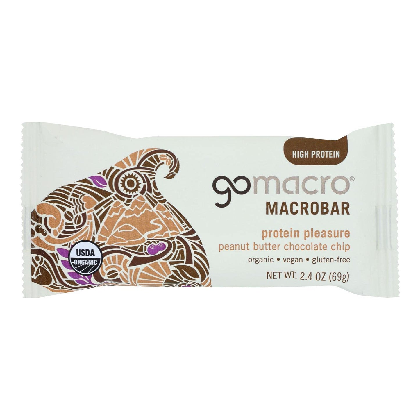 Gomacro Organic Macrobar - Peanut Butter Chocolate Chip -2.5 Oz (Pack Of 12)