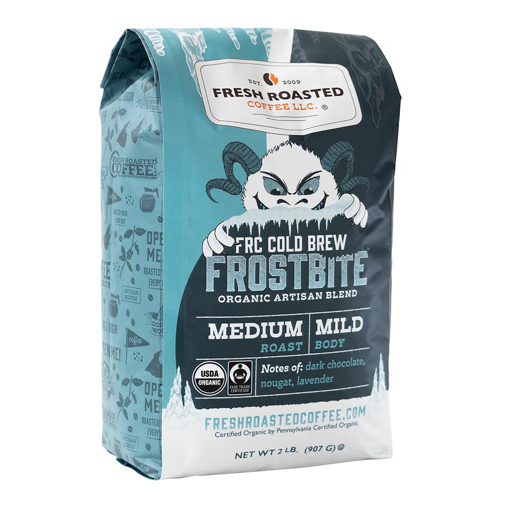 Fresh Roasted Coffee, Organic Frostbite Cold Brew | Mold & Myco 3rd Party Tested, USDA Organic, Kosher | Medium Roast | 2 lb Who