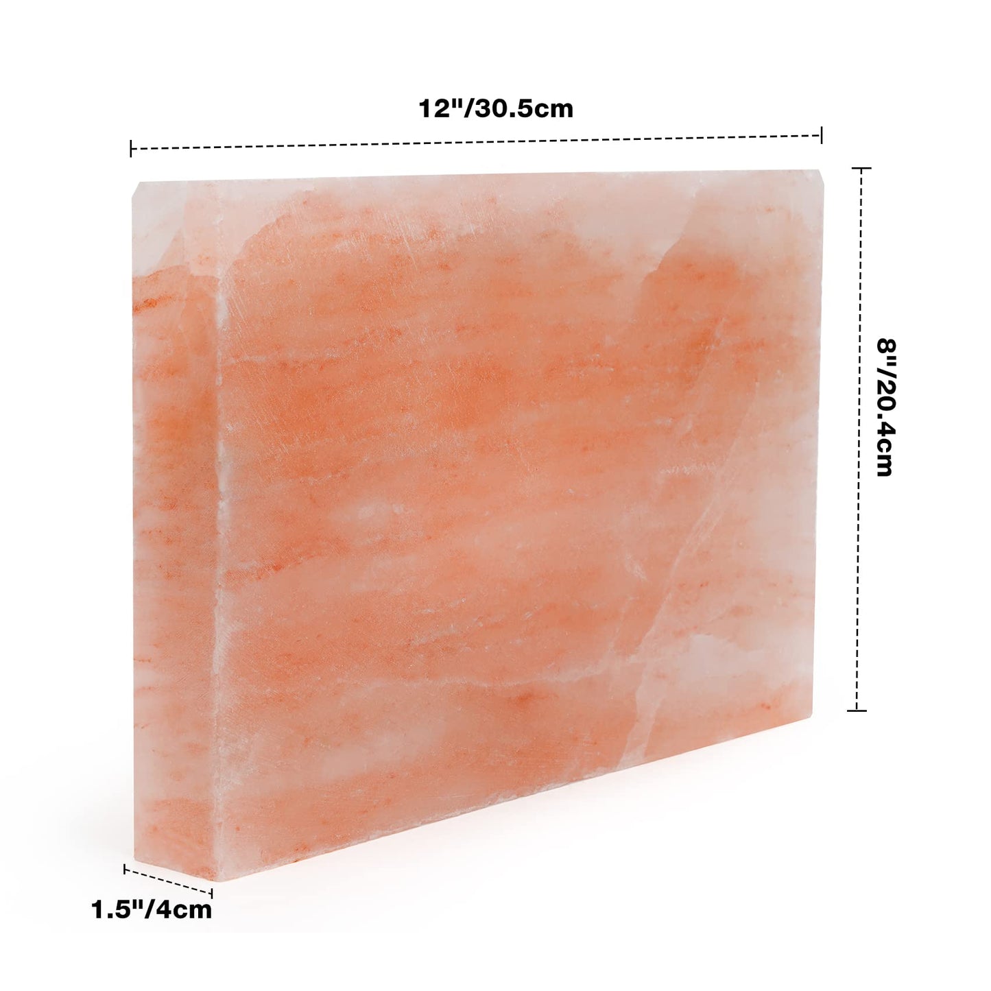 DOBADN Himalayan Salt Block Cooking Plate with Metal Support, Food Grade Rock Salt Slab Stone 12  X 8  X 1.5  for Grilling, Cook