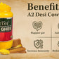 Tdn Farm Fresh A2 Ghee - 1L Glass Bottle, Nddb A2 Lab Certified, A2 Cow Desi Ghee, A2 Ghee Bilona Method, A2 Organic Cow Ghee, Grassfed, Cultured Enhanced Ghee, Curd Churned A2 Ghee