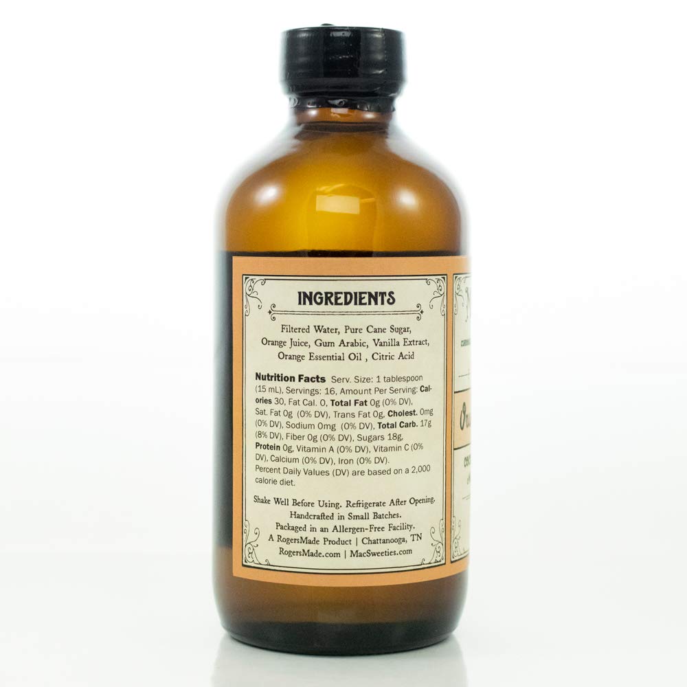 MacSweeties Cocktail Syrups - Orange ‘n’ Cream Flavor - 8 Fl Oz Bottle