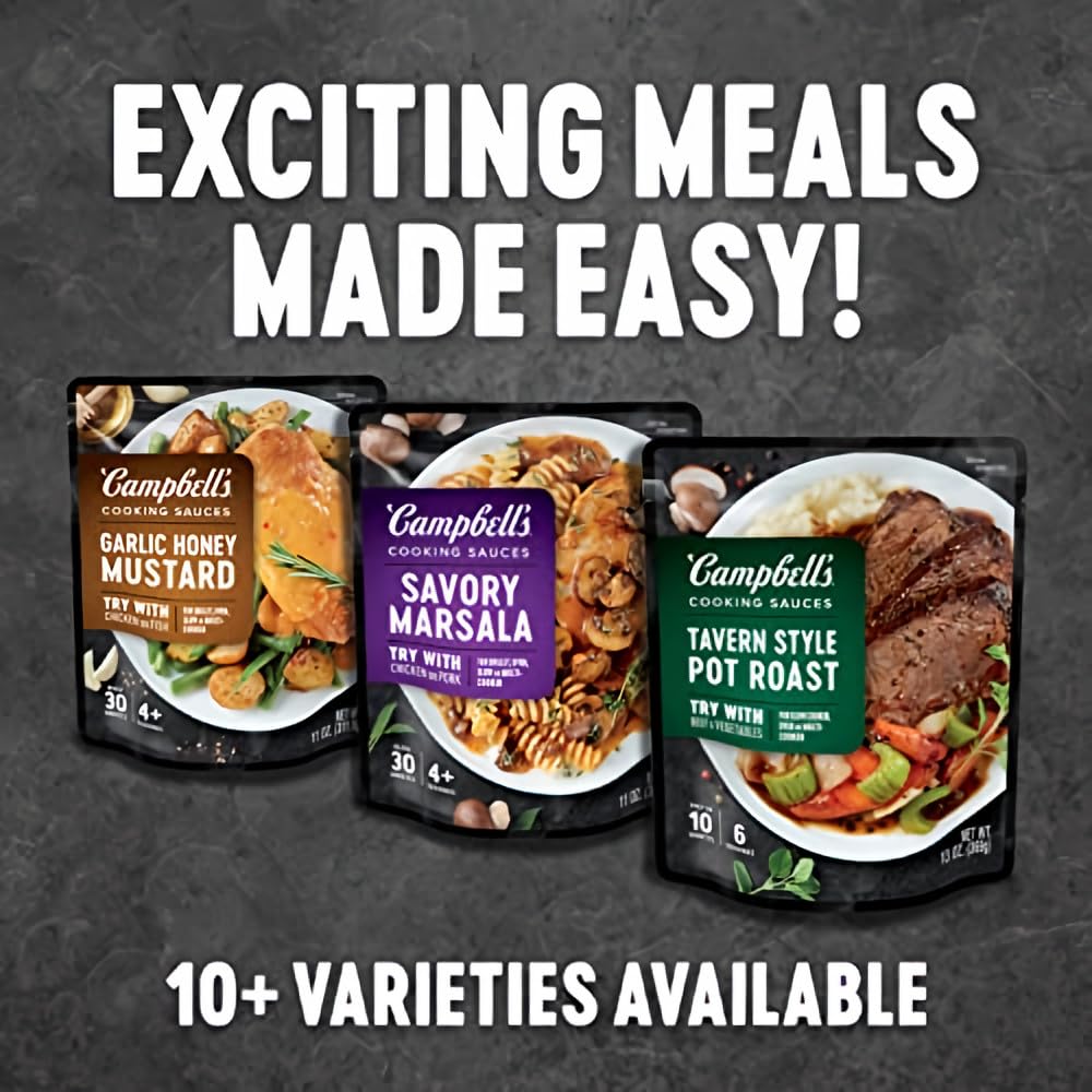 Campbell'S Slow Cooker Sauces Tavern Style Pot Roast With Mushrooms And Roasted Garlic 13Oz (Pack Of 4)