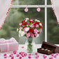 Benchmark Bouquets - 20 Stem Rainbow Mini Carnations (Glass Vase Included) - Fresh Flowers for Delivery - Gift for Graduation, B