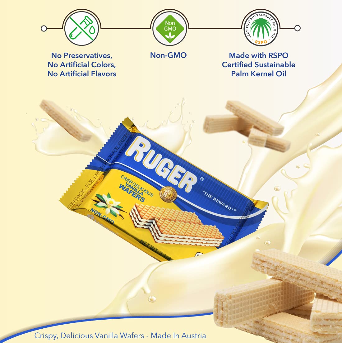 Ruger Wafers Austrian Wafers, Vanilla, 2.125 Ounce (Pack Of 12)