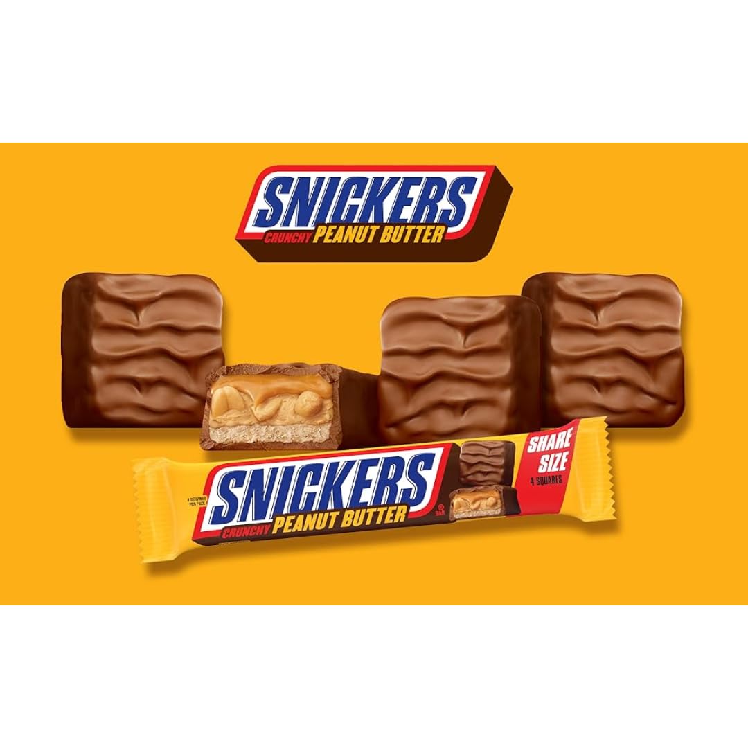 LYZAS SWEETS &   Share Size/King Size Candy Bars Gift Pack of 2 - Snickers Crunchy Peanut Butter 3.56 oz.