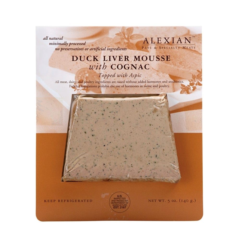 FRUIPAR Duck and Pork Liver Mousse with Cognac - 5 Ounce, Pack of 6