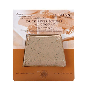 FRUIPAR Duck and Pork Liver Mousse with Cognac - 5 Ounce, Pack of 6