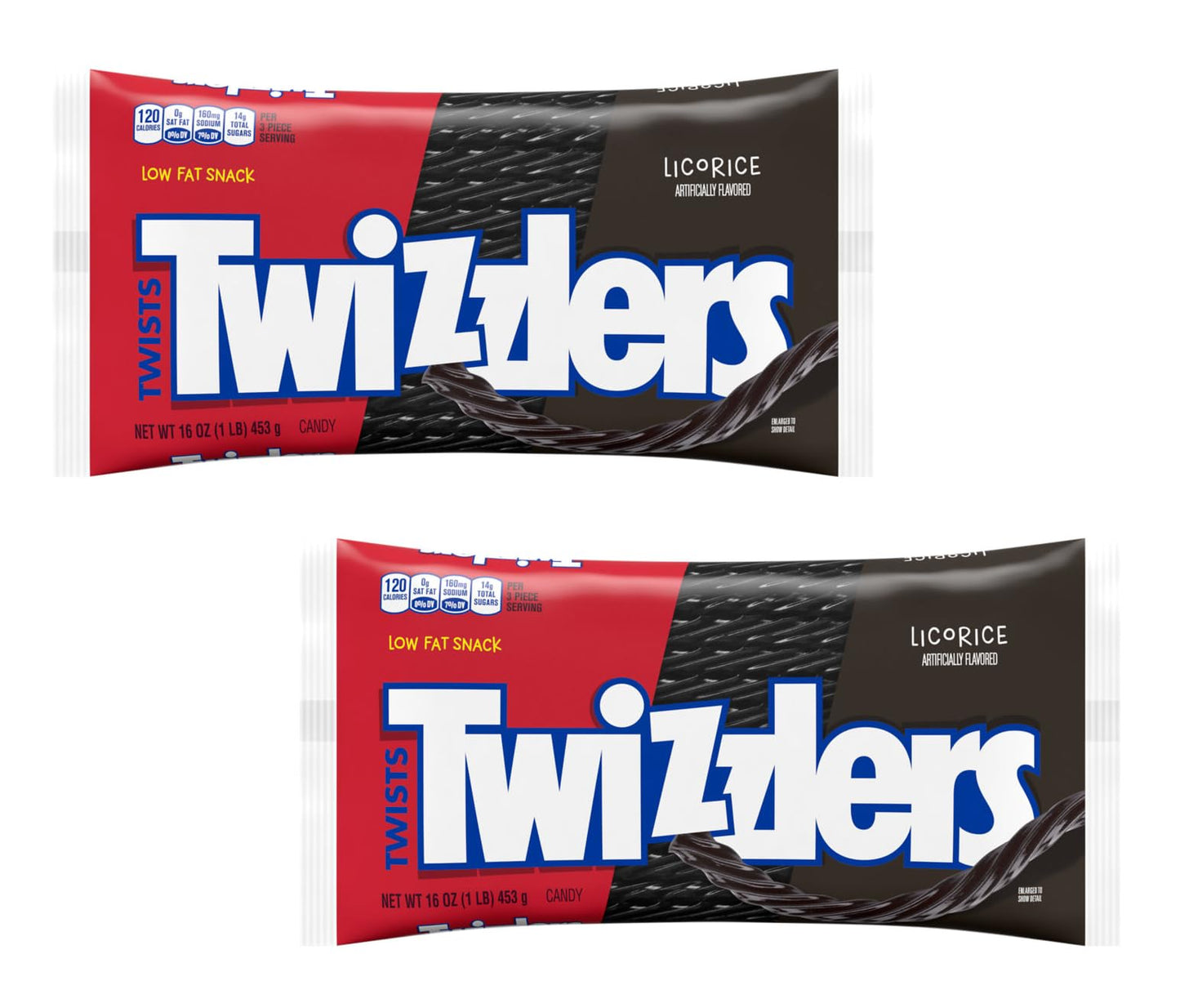 Twizzlers Black Licorice - Pack of 2 - Big Bags - Great for Sharing with Others - Classic Candy that Generations Have Loved
