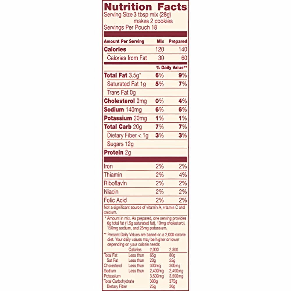 Betty Crocker, Peanut Butter Cookie Mix, 17.5oz Pouch (Pack of 6)