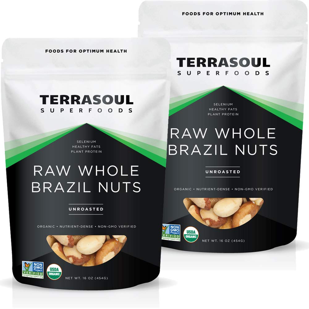 Terrasoul Superfoods Organic Brazil Nuts - Raw, Unsalted, 2 Lbs (2 Pack) - Rich in Selenium
