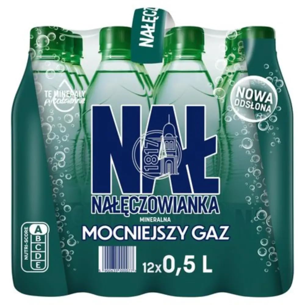 Naleczowianka Mineral Water Product of Poland (12x16.9fl oz/500ml, Strong Carbonated)