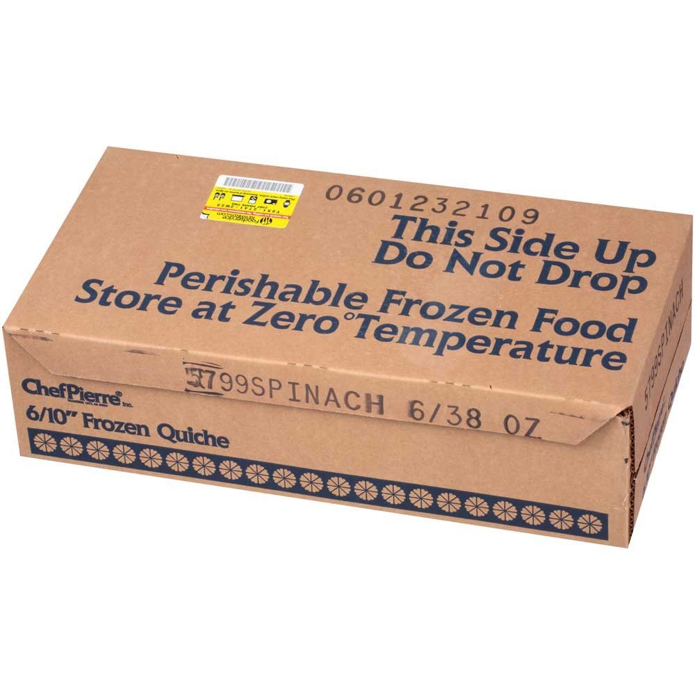 Sara Lee Chef Pierre Unbaked Spinach Quiche, 10 Inch -- 6 Per Case.