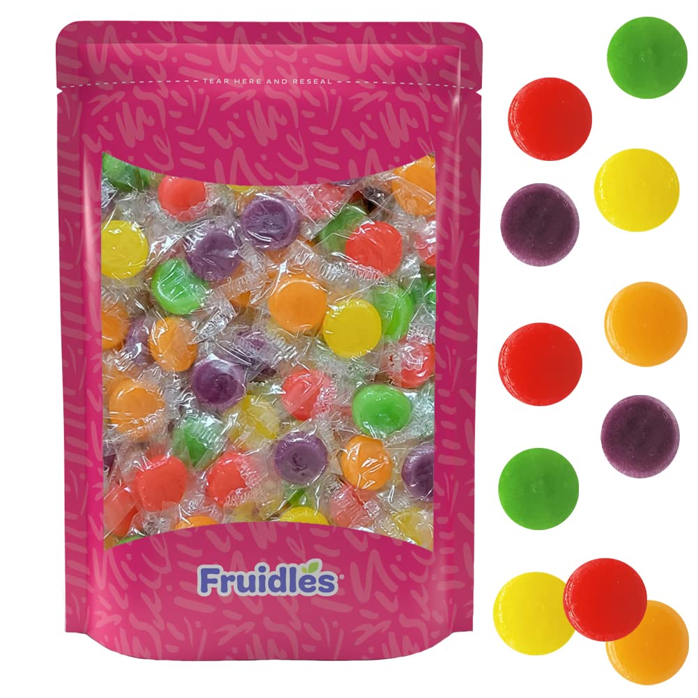 Fruidles Mixed-Fruit Discs Button Hard Candy, Individually Wrapped, Half-Pound