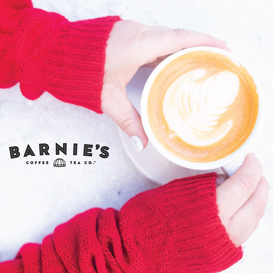 BARNIES COFFEE TEA Ground Coffee, Santas White Christmas, Coconut & Caramel, Medium Roast, 12 oz Bag
