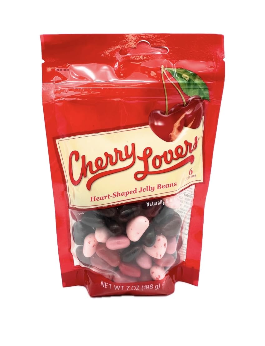 Jelly Belly Cherry Lovers Heart-Shaped Jelly Beans, 6 Flavors, 7 oz