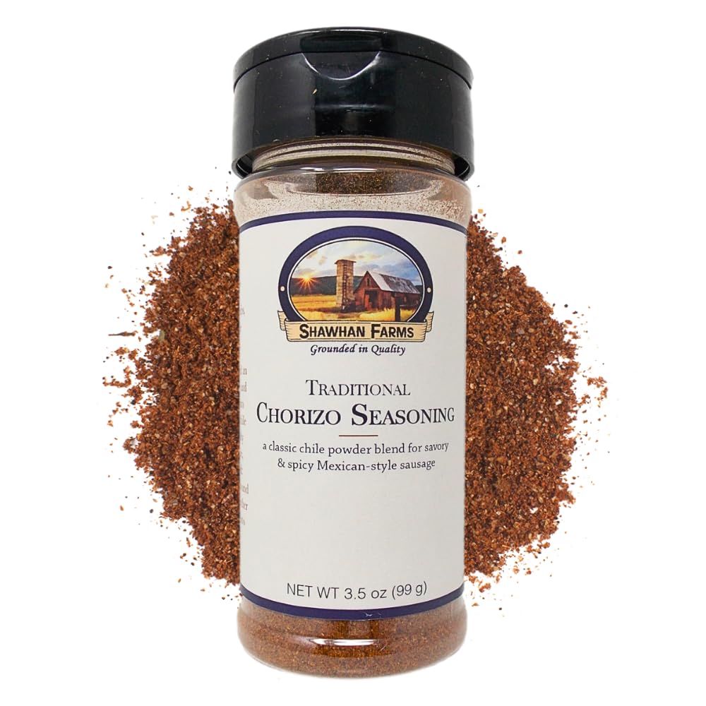 Shawhan Farms Traditional Chorizo Seasoning, Classic Chile Blend for Mexican Style Sausage, Garlic and Warm Spices, Small Batch 