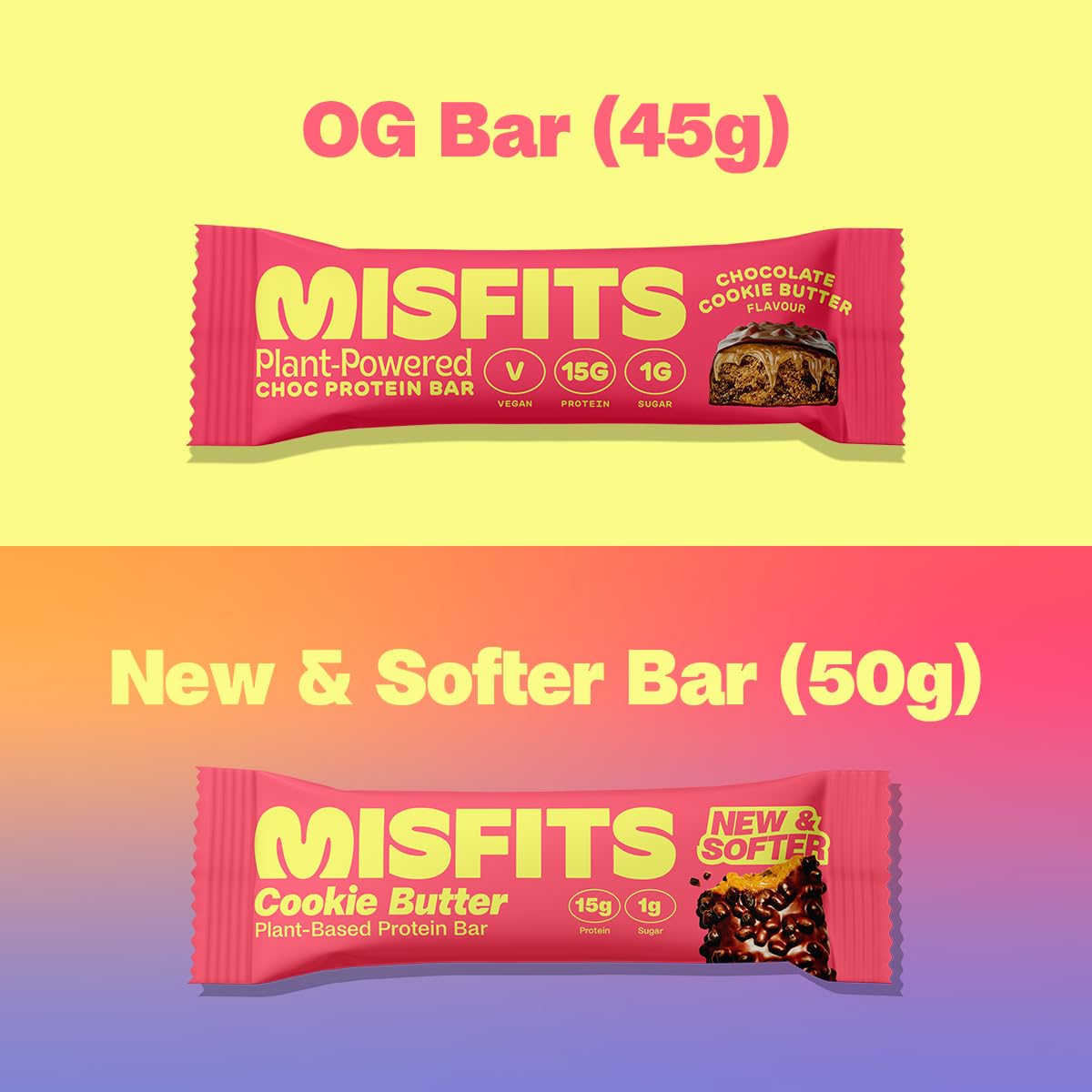 Misfits Vegan Protein Bar, Best Sellers Variety Pack, Plant Based High Protein Snacks With 15G Per Bar, Low Sugar, Low Carb, Glu