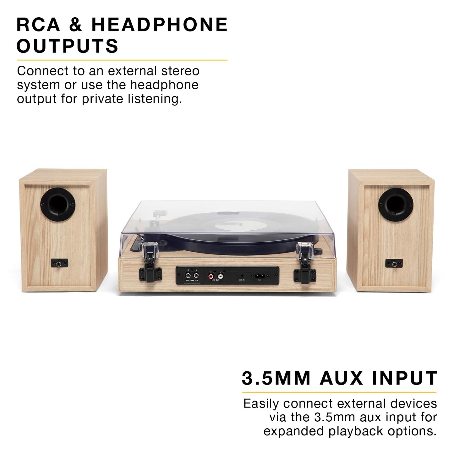 Victrola Harmony - Bluetooth Turntable System- 3-Speed Vinyl Record Player  Stereo Bookshelf Speakers  Mid-Century Modern Design  Audio Technica ATN3600L  Bluetooth Input and Output (Walnut)