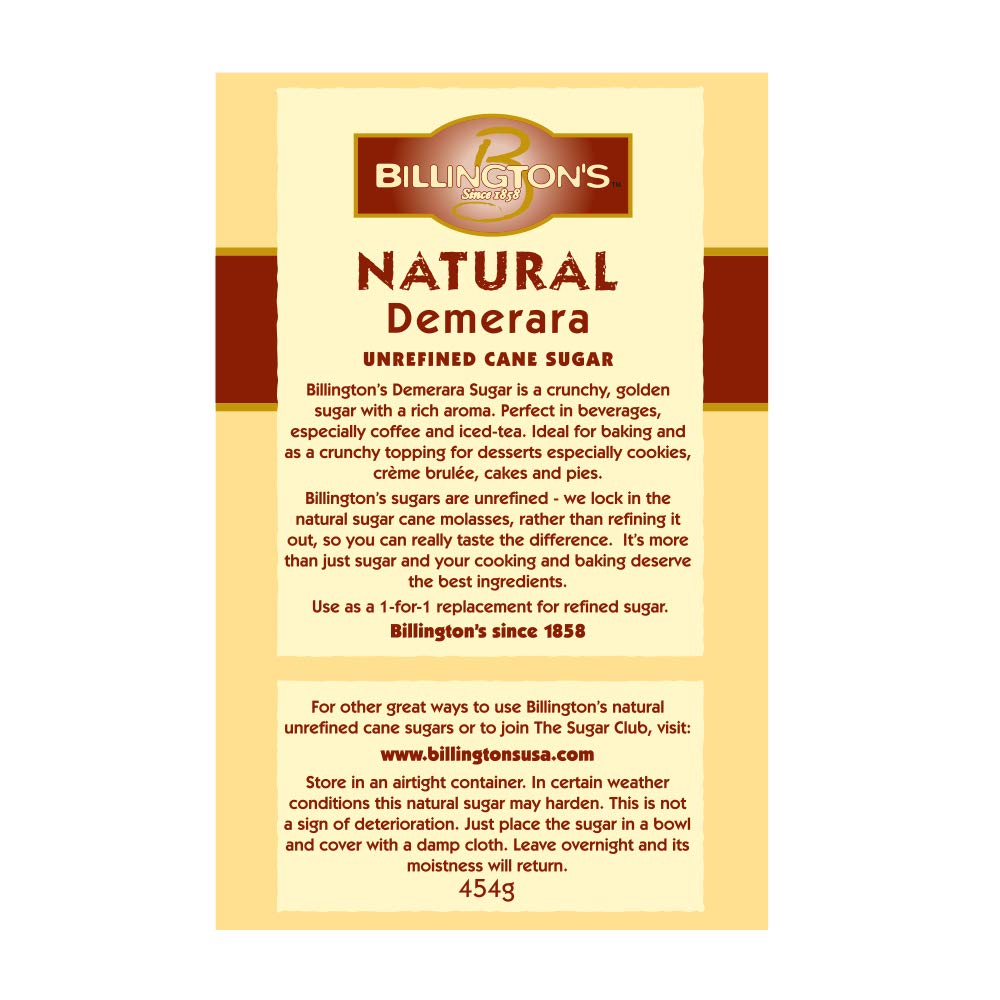 Billingtons Natural Demerara Unrefined Cane Sugar, 16 Ounce (Pack of 10), Model 32139