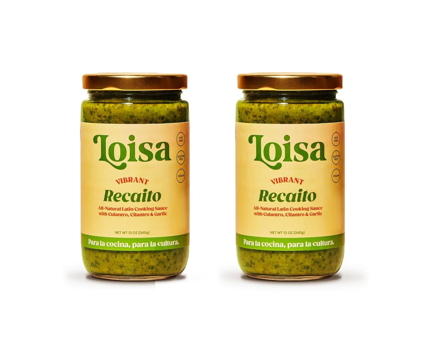 Loisa Cooking Sauce  Non-Gmo  No-Msg  No Preservatives  No Artificial Coloring  No Artificial Flavors  Vegan  Pure Latin Flavor (Recaito Two Pack)