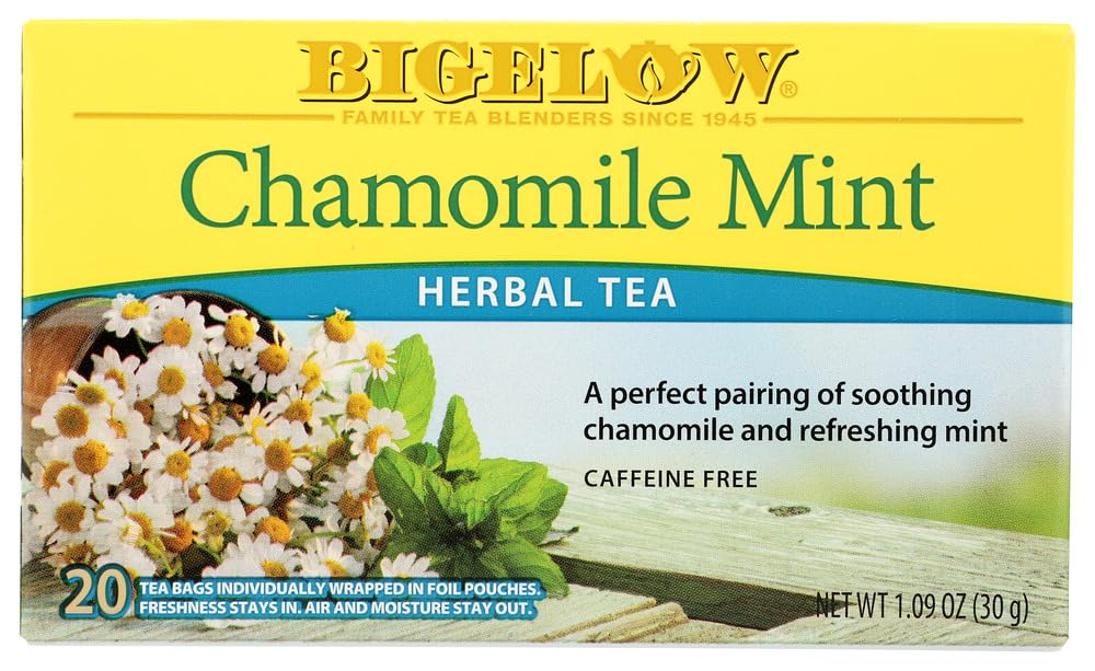 Bigelow Tea Chamomile Mint Herbal Tea Bags, 20 Count (Pack of 3)