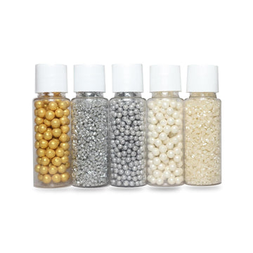 Sprinkles - Confect Sprinkles for Cakes & Cupcakes Decoration Assorted pack of 5 Metal Mania Disco Ball Mashup Sprinkles Mix Gol