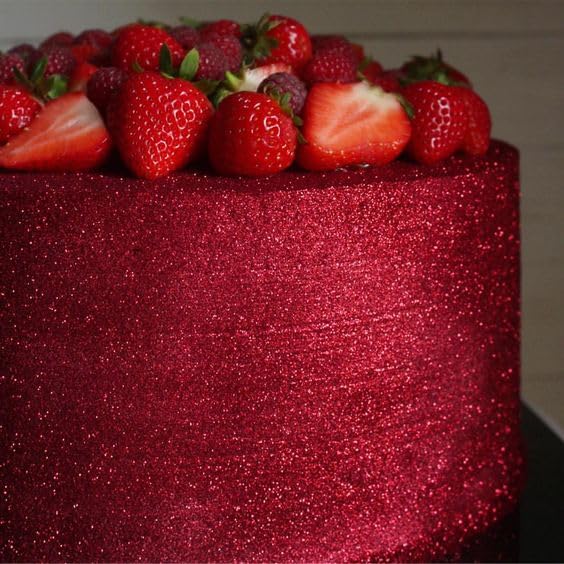 Cobakey Ruby Red Edible Glitter - 4g Food Grade Luster Dust for Baking, Cake Decorating, and Fondant