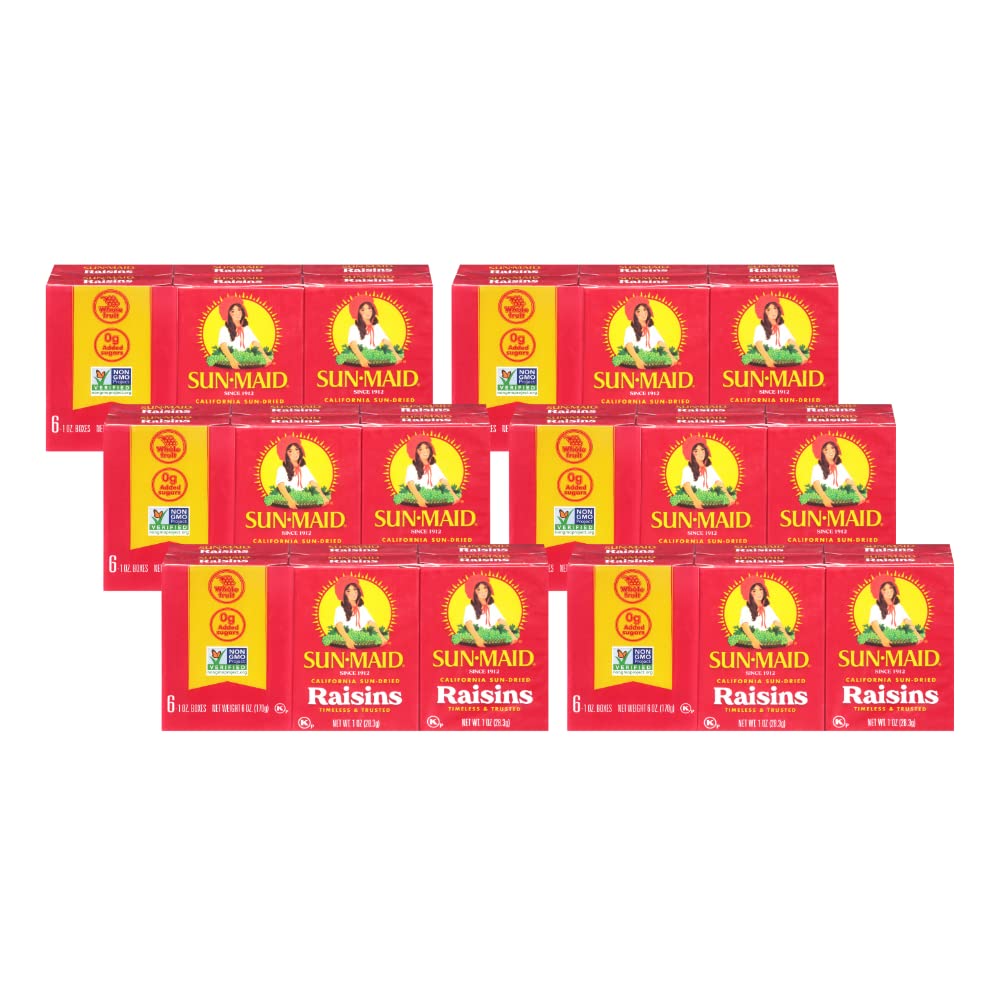 Sun Maid California Raisins 6 Boxes (Pack Of 6) - 1.33Oz Boxes
