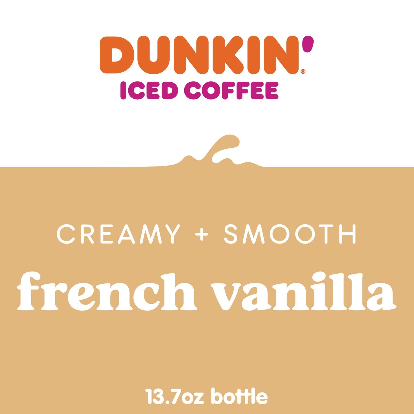 Dunkin Donuts French Vanilla Iced Coffee Bottle, 13.7 fl oz, Pack of 1, Model 049000172393