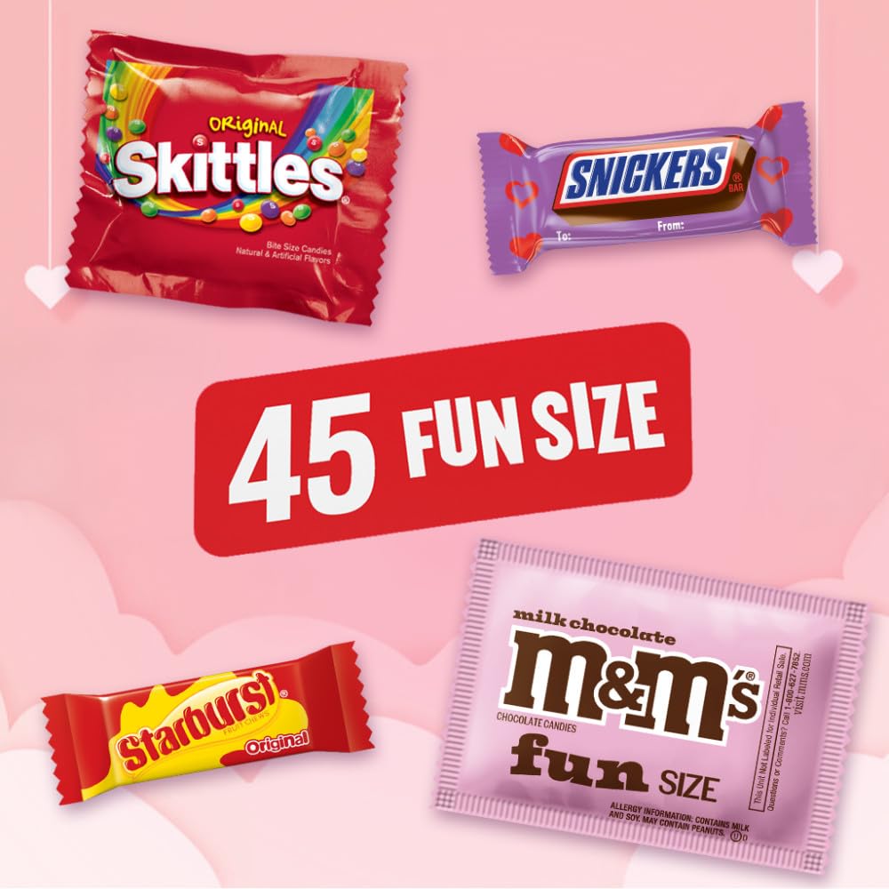 M&M'S, Snickers, Skittles & Starburst Fun Size Variety Pack, 45 Count
