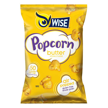 Wise Snacks Popcorn, Butter, 6 Ounce (10 Count), Gluten Free, Whole Grain, Air Popped
